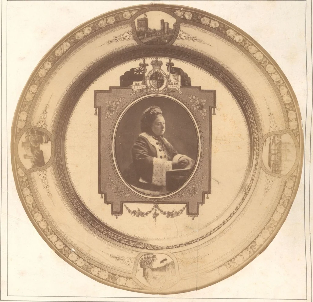 An illustration from A descriptive catalogue of a collection of royal historical porcelain, designed and painted in Europe during the eleven years beginning 1878 and ending 1889 : holograph and photographs, [189-?] / by J.S. Potter, 1878, leaf 11