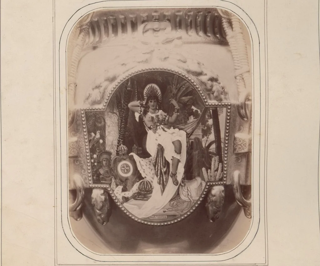 An illustration from A descriptive catalogue of a collection of royal historical porcelain, designed and painted in Europe during the eleven years beginning 1878 and ending 1889 : holograph and photographs, [189-?] / by J.S. Potter, 1878, leaf 19