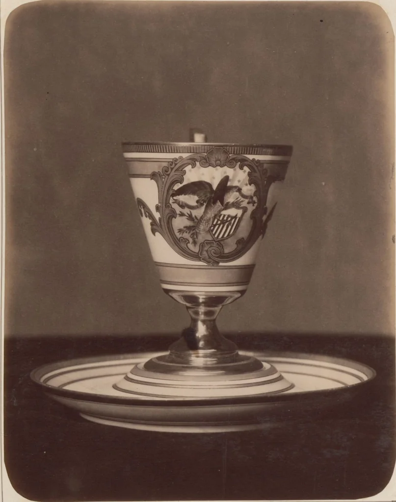 An illustration from A descriptive catalogue of a collection of royal historical porcelain, designed and painted in Europe during the eleven years beginning 1878 and ending 1889 : holograph and photographs, [189-?] / by J.S. Potter, 1878, leaf 42