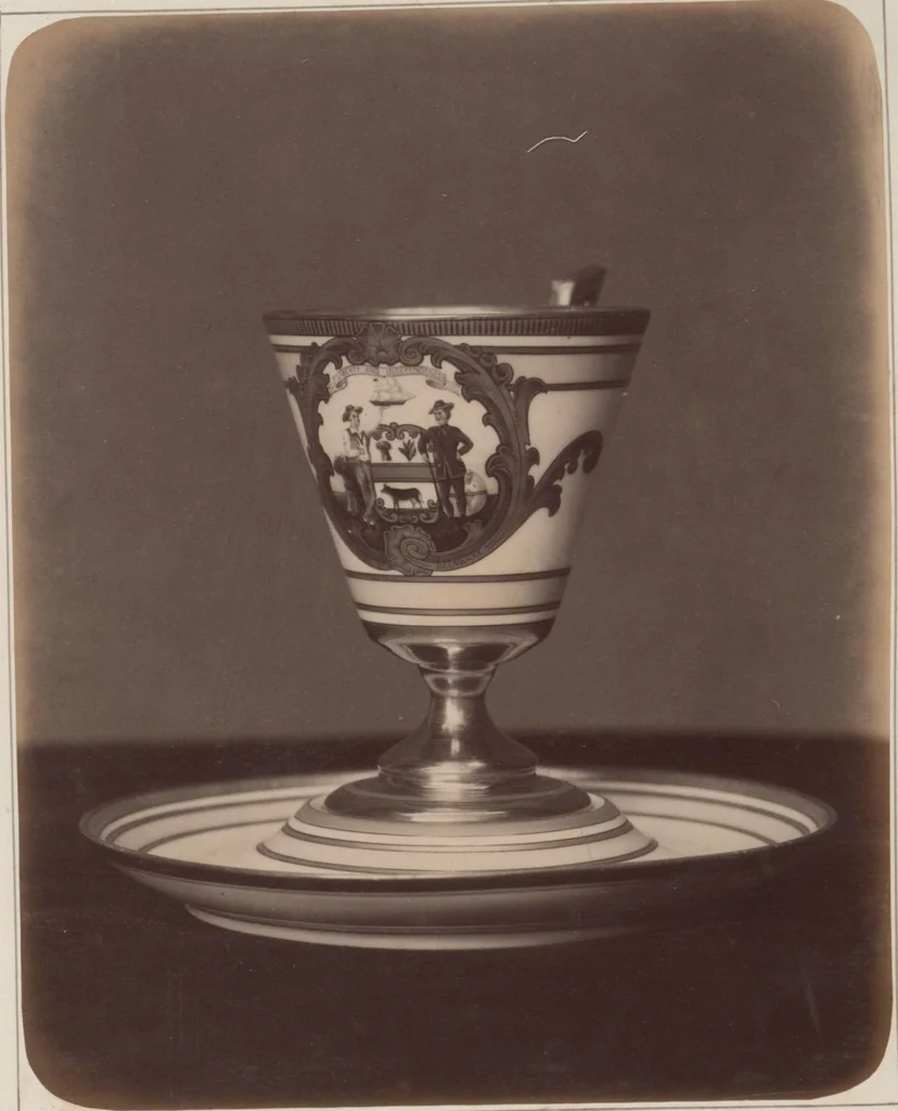 An illustration from A descriptive catalogue of a collection of royal historical porcelain, designed and painted in Europe during the eleven years beginning 1878 and ending 1889 : holograph and photographs, [189-?] / by J.S. Potter, 1878, leaf 43