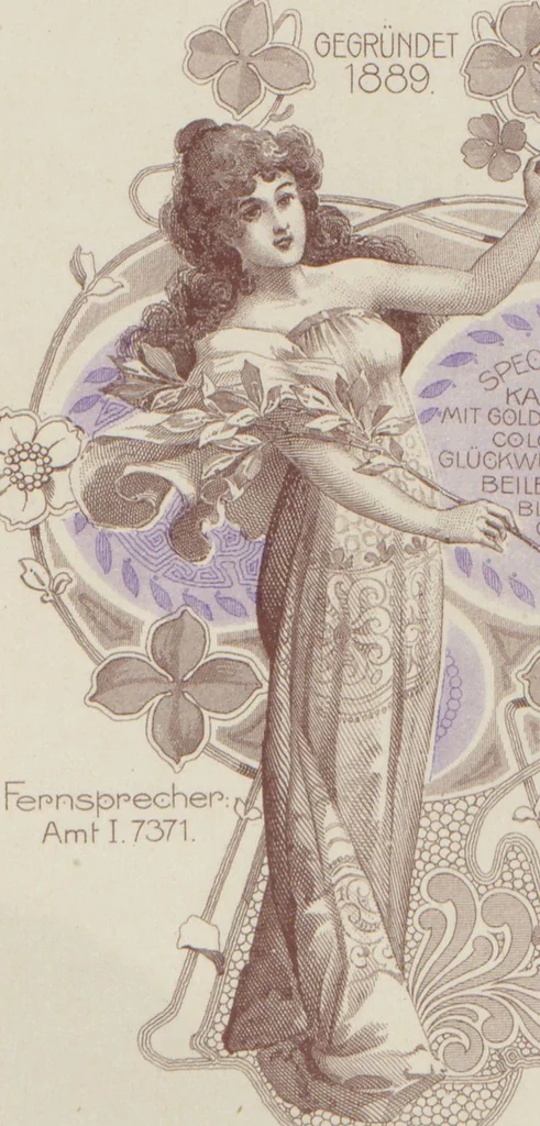 An illustration from Der Moderne Merkantil-Lithograph : eine Sammlung merkantiler Arbeiten / hrsg. von Steinbach & Strache, 1901, leaf 11