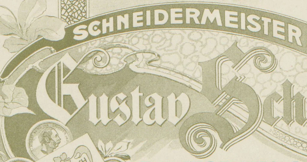 An illustration from Der Moderne Merkantil-Lithograph : eine Sammlung merkantiler Arbeiten / hrsg. von Steinbach & Strache, 1901, leaf 12