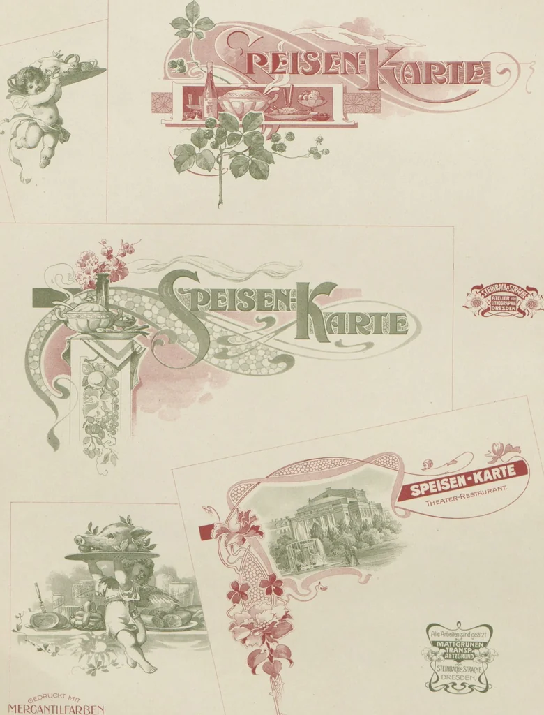 An illustration from Der Moderne Merkantil-Lithograph : eine Sammlung merkantiler Arbeiten / hrsg. von Steinbach & Strache, 1901, leaf 15