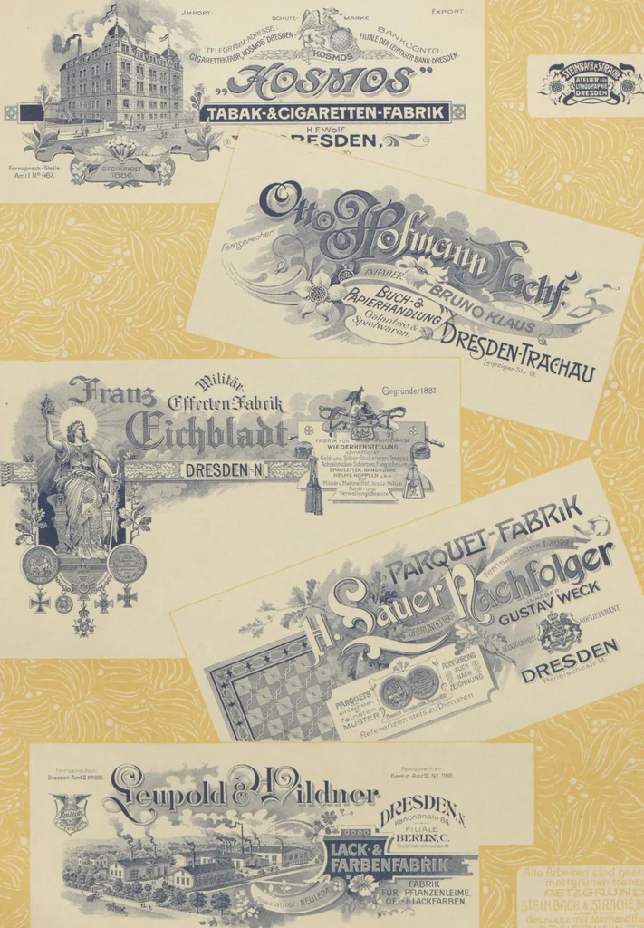 An illustration from Der Moderne Merkantil-Lithograph : eine Sammlung merkantiler Arbeiten / hrsg. von Steinbach & Strache, 1901, leaf 21