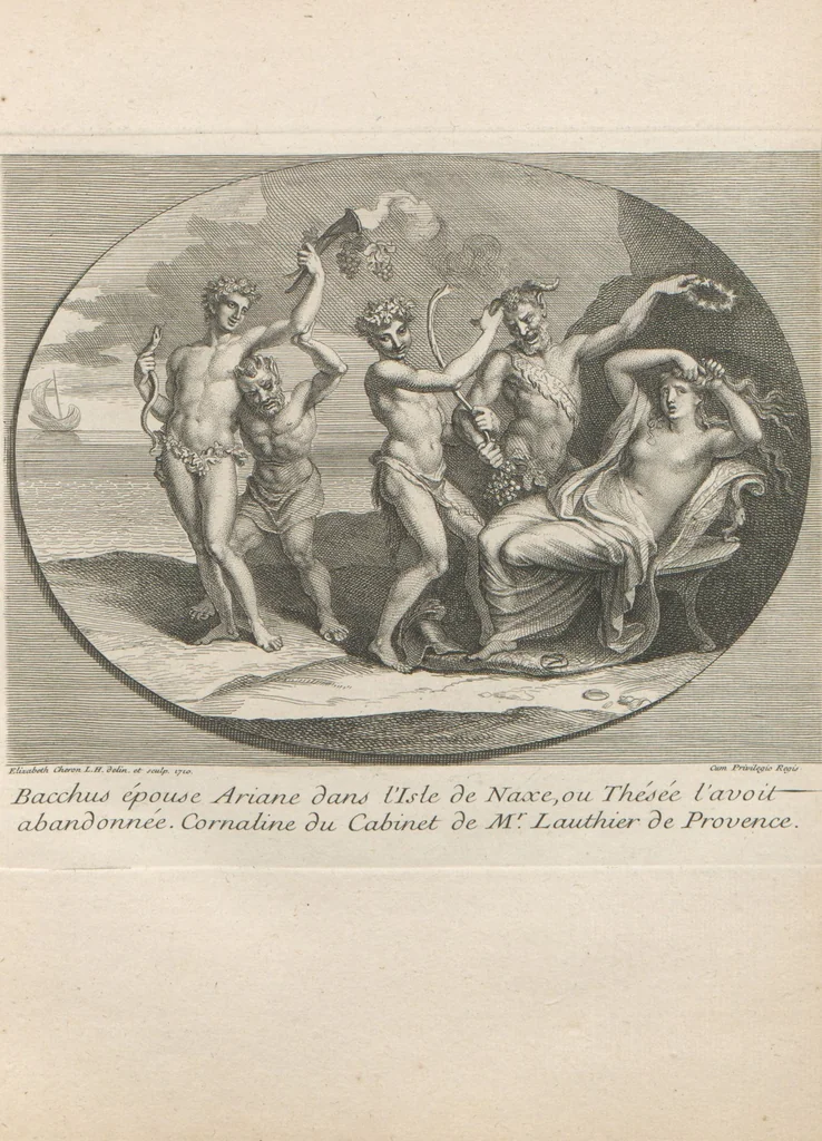 An illustration from [A collection of 48 engravings from ancient gems, etc. / drawn and engraved by E.S.C., Ursule de la Croix, and others, 1709, leaf 13