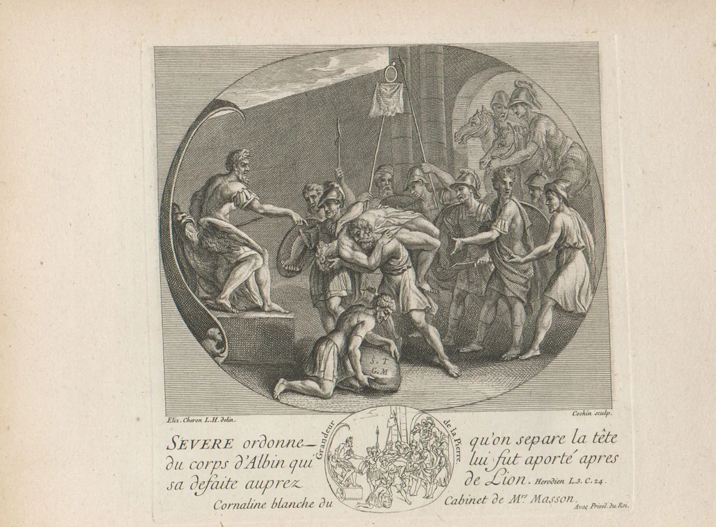 An illustration from [A collection of 48 engravings from ancient gems, etc. / drawn and engraved by E.S.C., Ursule de la Croix, and others, 1709, leaf 19