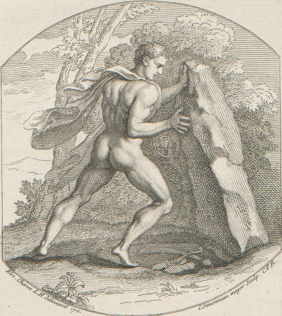 An illustration from [A collection of 48 engravings from ancient gems, etc. / drawn and engraved by E.S.C., Ursule de la Croix, and others, 1709, leaf 24