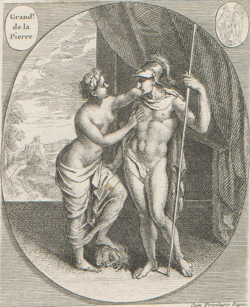 An illustration from [A collection of 48 engravings from ancient gems, etc. / drawn and engraved by E.S.C., Ursule de la Croix, and others, 1709, leaf 25