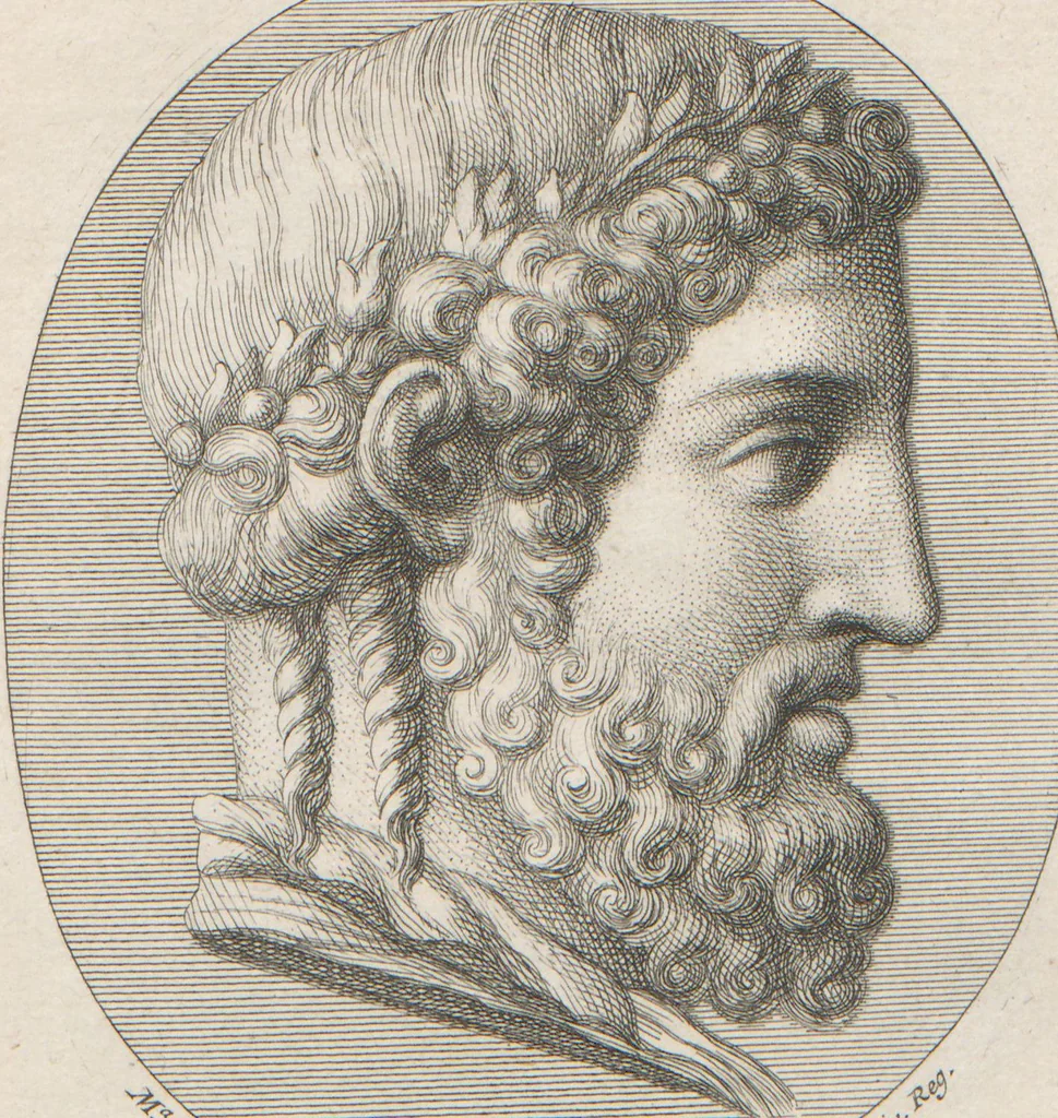An illustration from [A collection of 48 engravings from ancient gems, etc. / drawn and engraved by E.S.C., Ursule de la Croix, and others, 1709, leaf 27