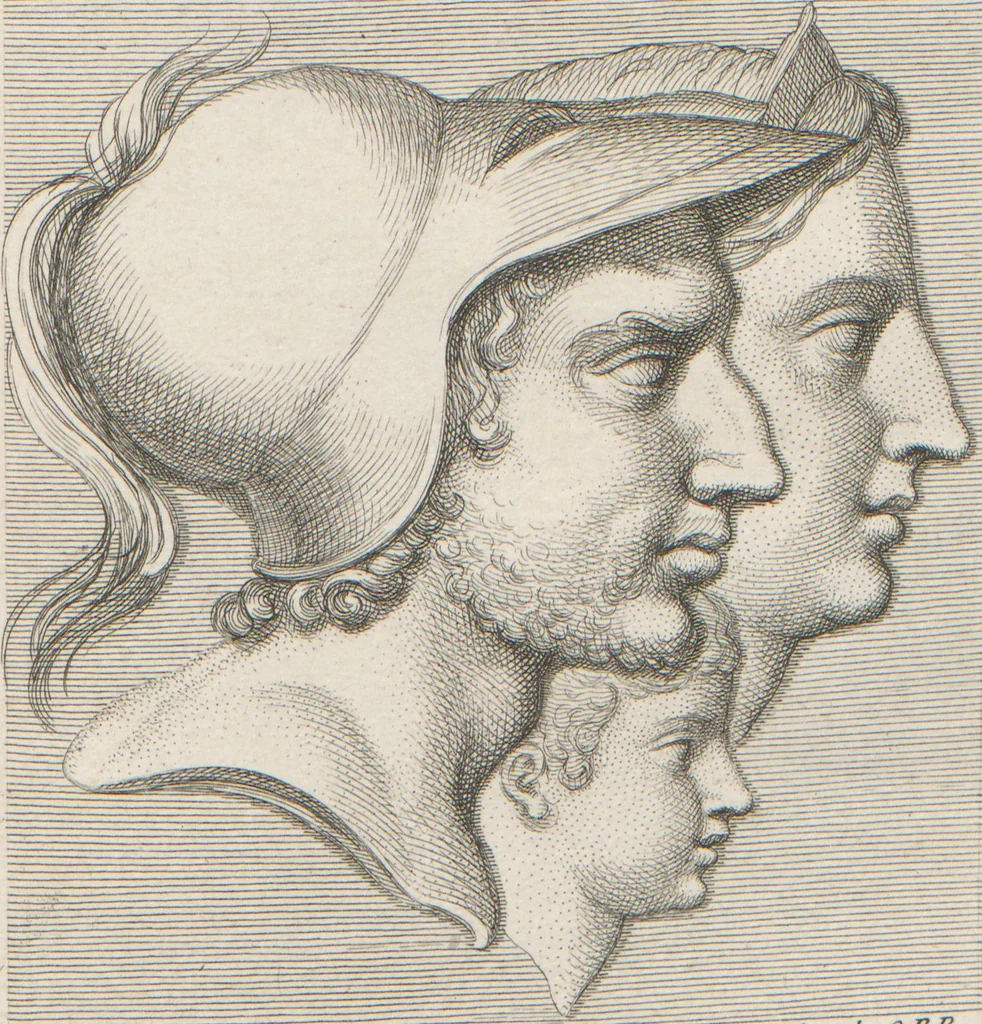 An illustration from [A collection of 48 engravings from ancient gems, etc. / drawn and engraved by E.S.C., Ursule de la Croix, and others, 1709, leaf 29