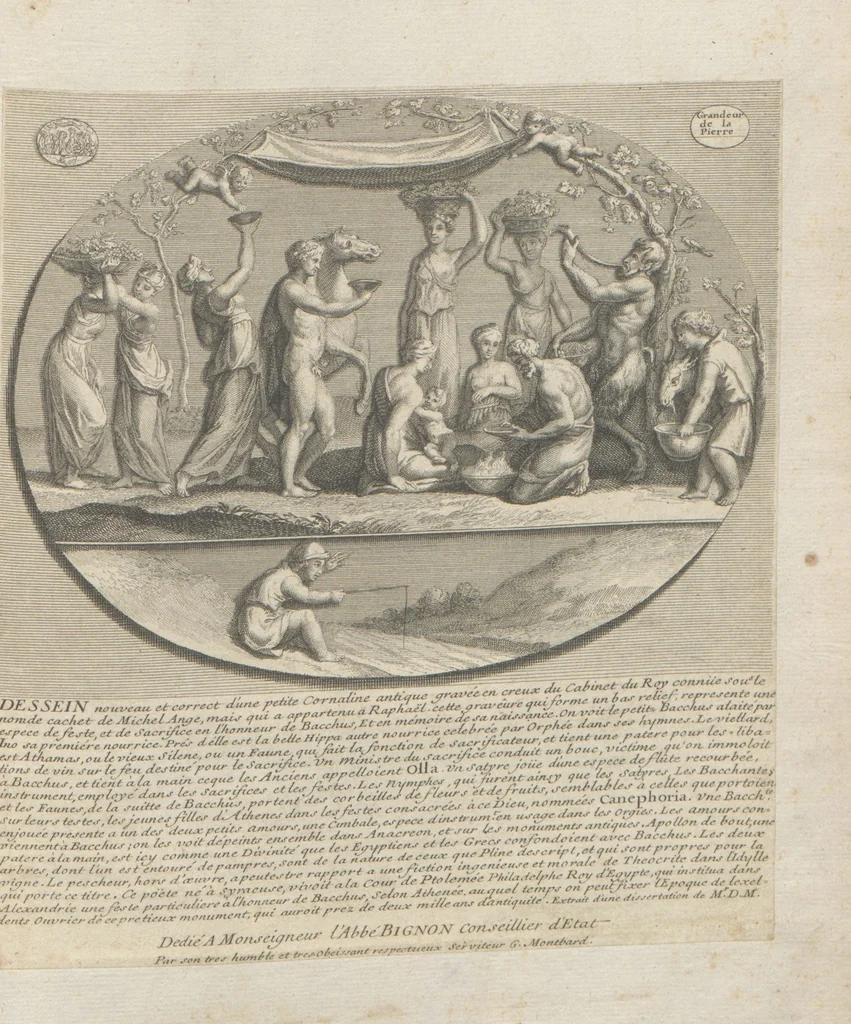 An illustration from [A collection of 48 engravings from ancient gems, etc. / drawn and engraved by E.S.C., Ursule de la Croix, and others, 1709, leaf 54