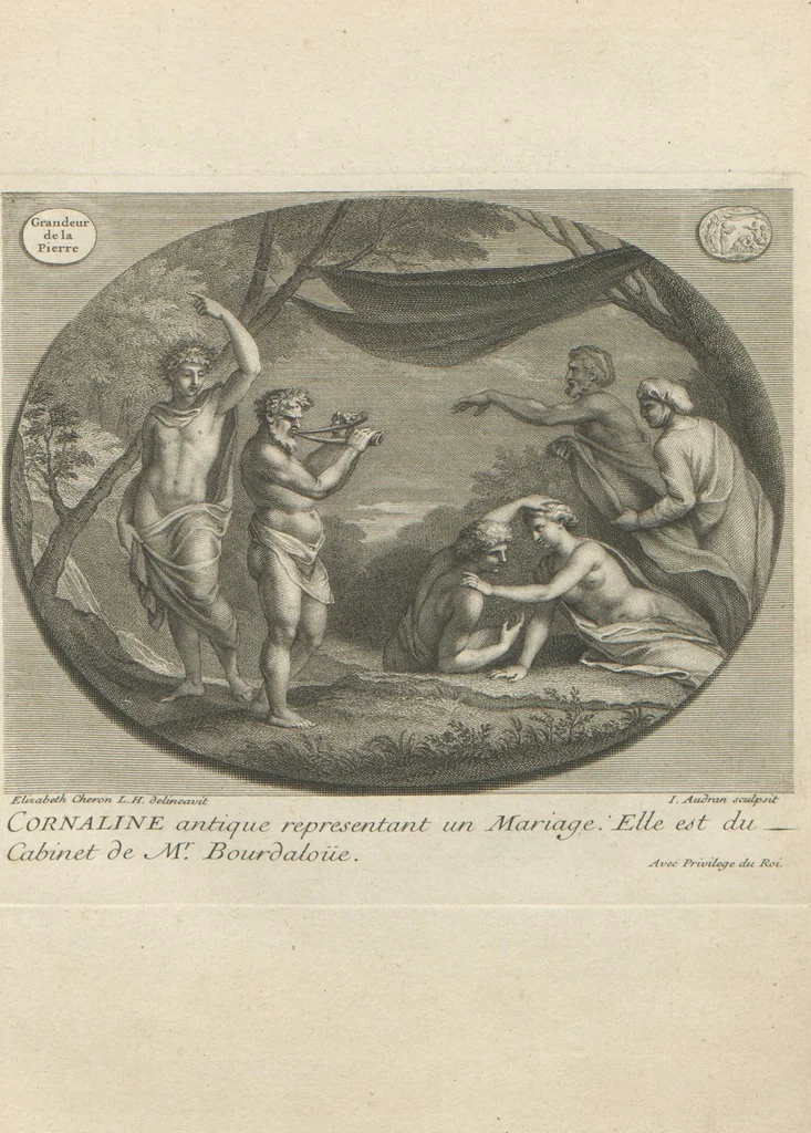 An illustration from [A collection of 48 engravings from ancient gems, etc. / drawn and engraved by E.S.C., Ursule de la Croix, and others, 1709, leaf 7