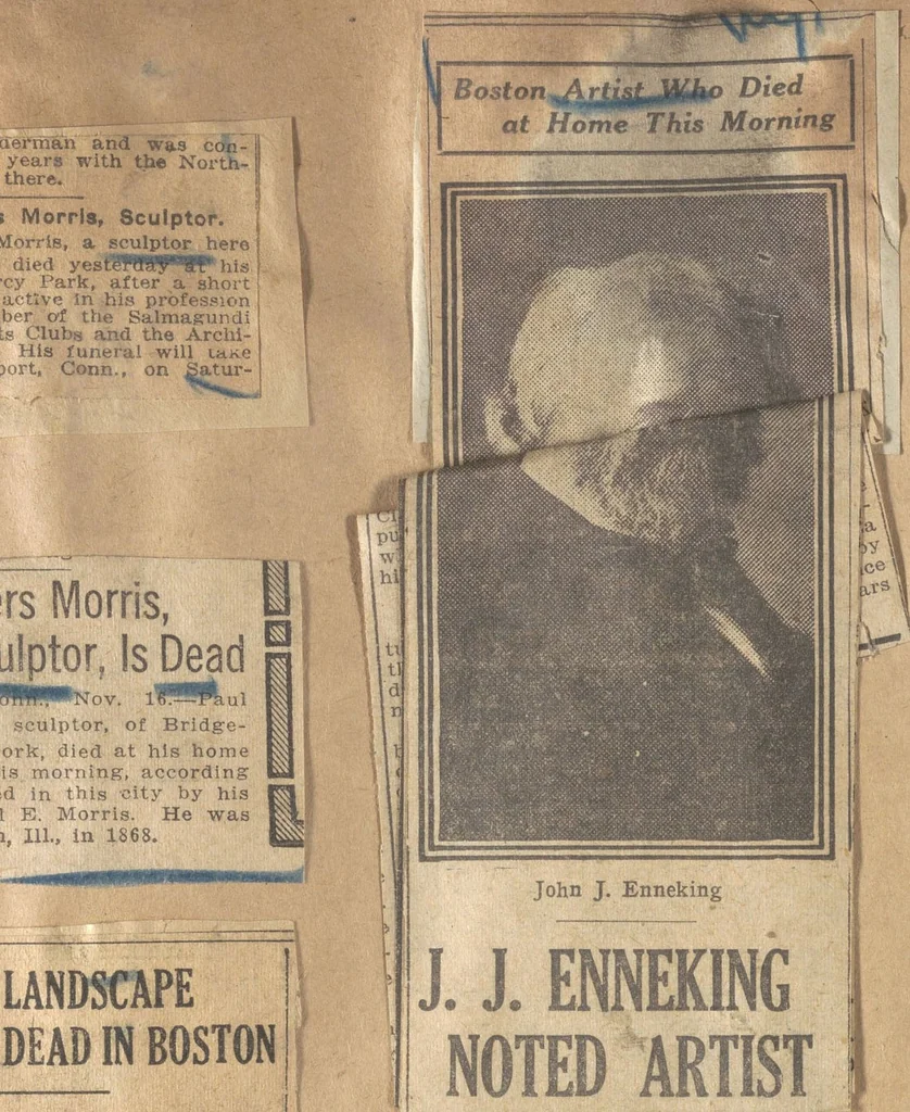 An illustration from Artist Obituary Scrapbooks: Volume [2] (1915-29), 1915, leaf 13