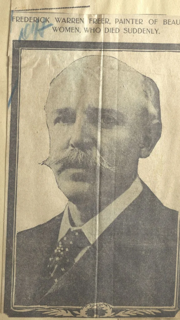An illustration from Artist Obituary Scrapbooks: Volume [1] (1906-15), 1906, leaf 18