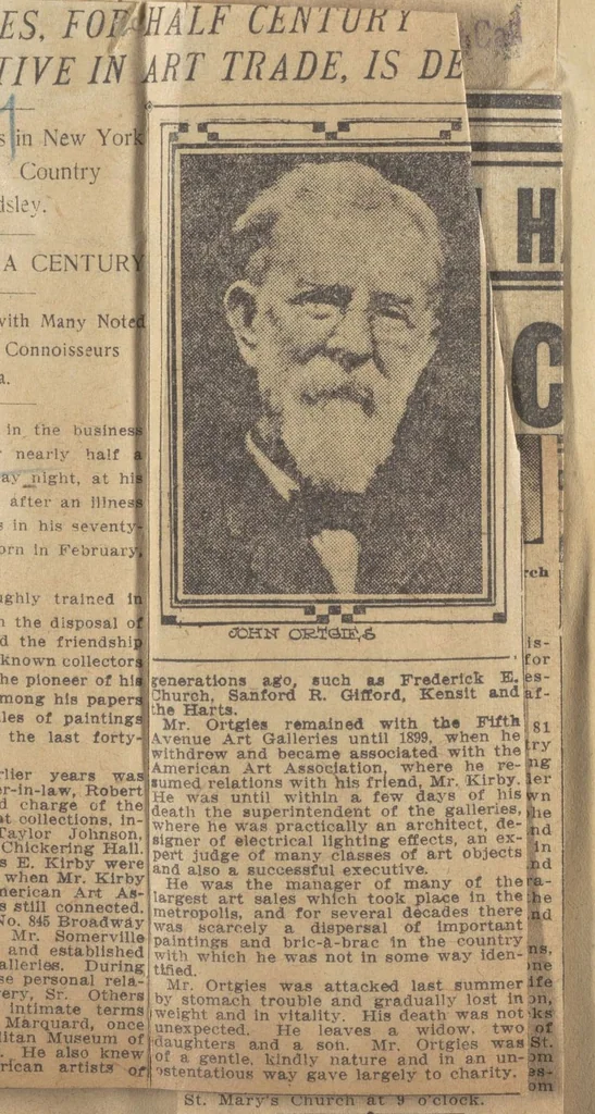 An illustration from Artist Obituary Scrapbooks: Volume [1] (1906-15), 1906, leaf 24
