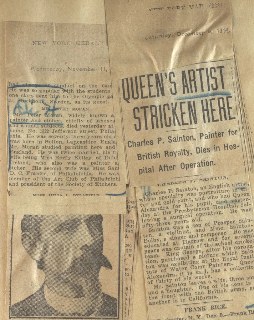 An illustration from Artist Obituary Scrapbooks: Volume [1] (1906-15), 1906, leaf 86