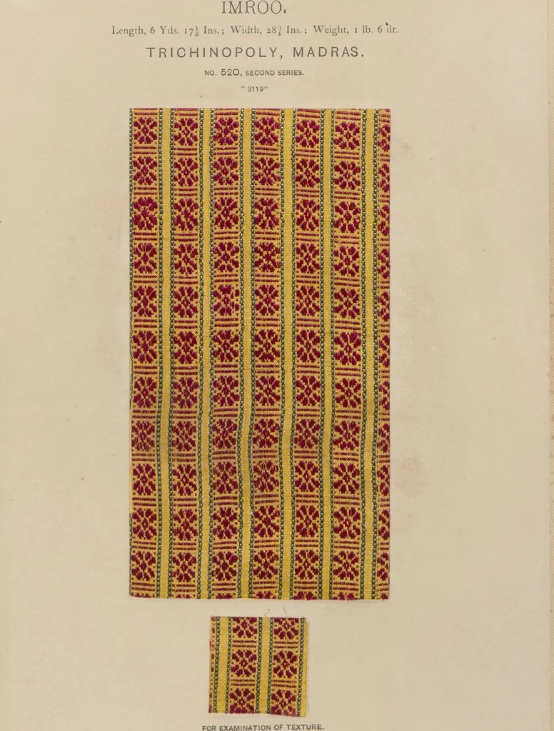 An illustration from Collection of specimens and illustrations of the textile manufactures of India. Second series, 0459-0525 / prepared under the direction of J. Forbes Watson, 1873, leaf 64