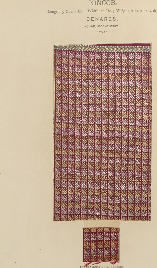 An illustration from Collection of specimens and illustrations of the textile manufactures of India. Second series, 0401-0458 / prepared under the direction of J. Forbes Watson, 1873, leaf 13