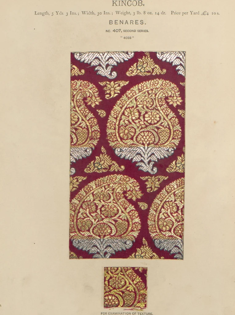 An illustration from Collection of specimens and illustrations of the textile manufactures of India. Second series, 0401-0458 / prepared under the direction of J. Forbes Watson, 1873, leaf 9