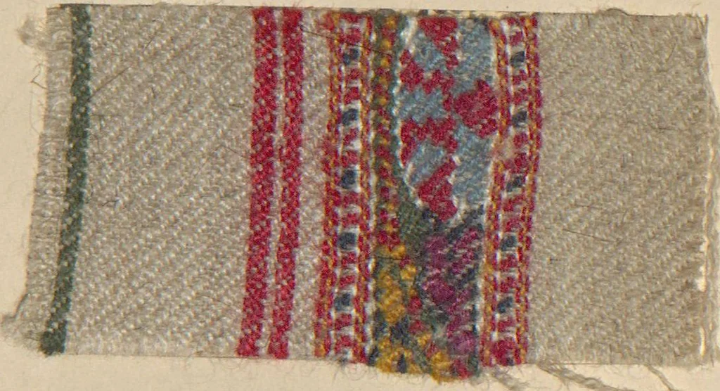 An illustration from Collection of specimens and illustrations of the textile manufactures of India. Second series, 1083-1120 / prepared under the direction of J. Forbes Watson, 1874, leaf 7
