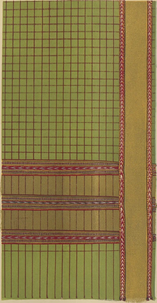 An illustration from Collection of specimens and illustrations of the textile manufactures of India. Second series, 0101-0134 / prepared under the direction of J. Forbes Watson, 1877, leaf 18