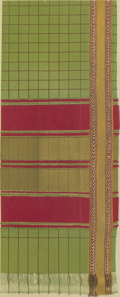 An illustration from Collection of specimens and illustrations of the textile manufactures of India. Second series, 0101-0134 / prepared under the direction of J. Forbes Watson, 1877, leaf 6