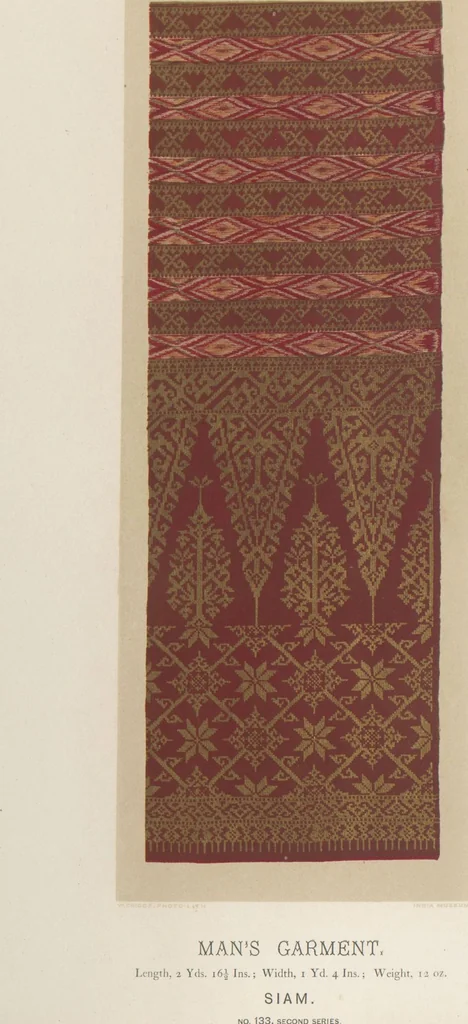 An illustration from Collection of specimens and illustrations of the textile manufactures of India. Second series, 0101-0134 / prepared under the direction of J. Forbes Watson, 1877, leaf 68