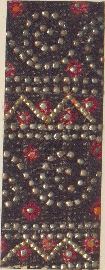 An illustration from Collection of specimens and illustrations of the textile manufactures of India. Second series, 0813-0863 / prepared under the direction of J. Forbes Watson, 1874, leaf 12
