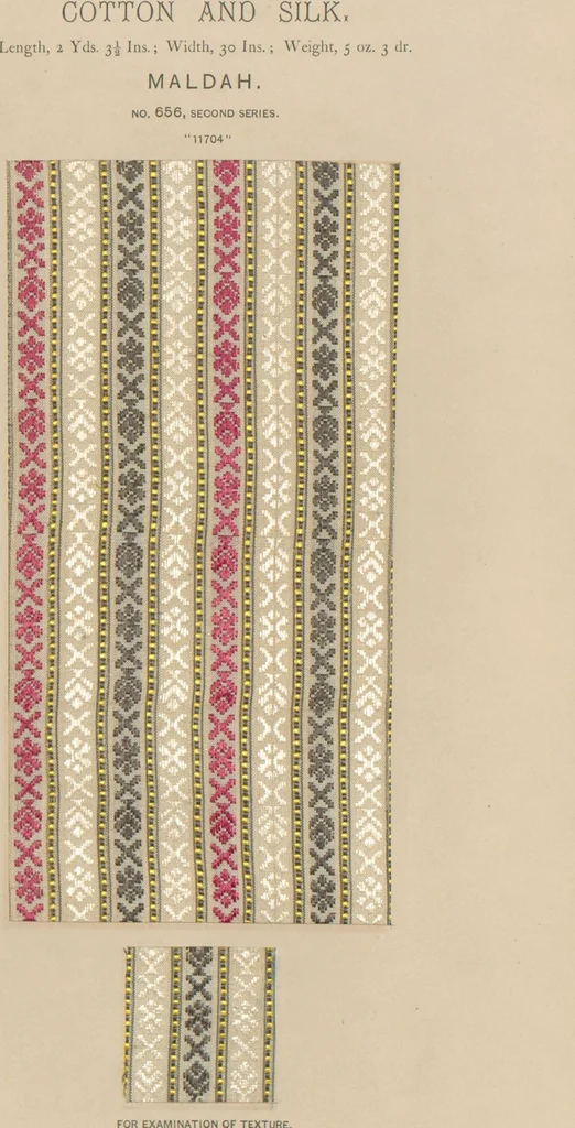 An illustration from Collection of specimens and illustrations of the textile manufactures of India. Second series, 0632-0691 / prepared under the direction of J. Forbes Watson, 1873, leaf 27