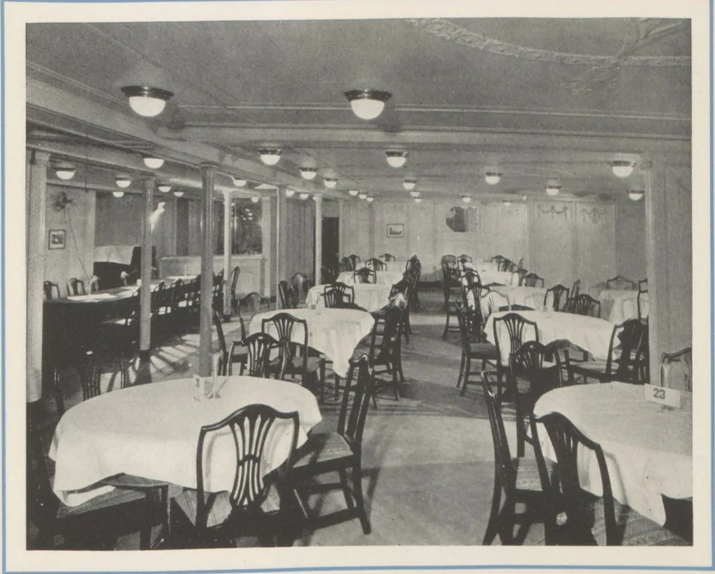 An illustration from 2nd cabin to Europe : S.S. Leviathan, S.S. George Washington, 1922, leaf 13