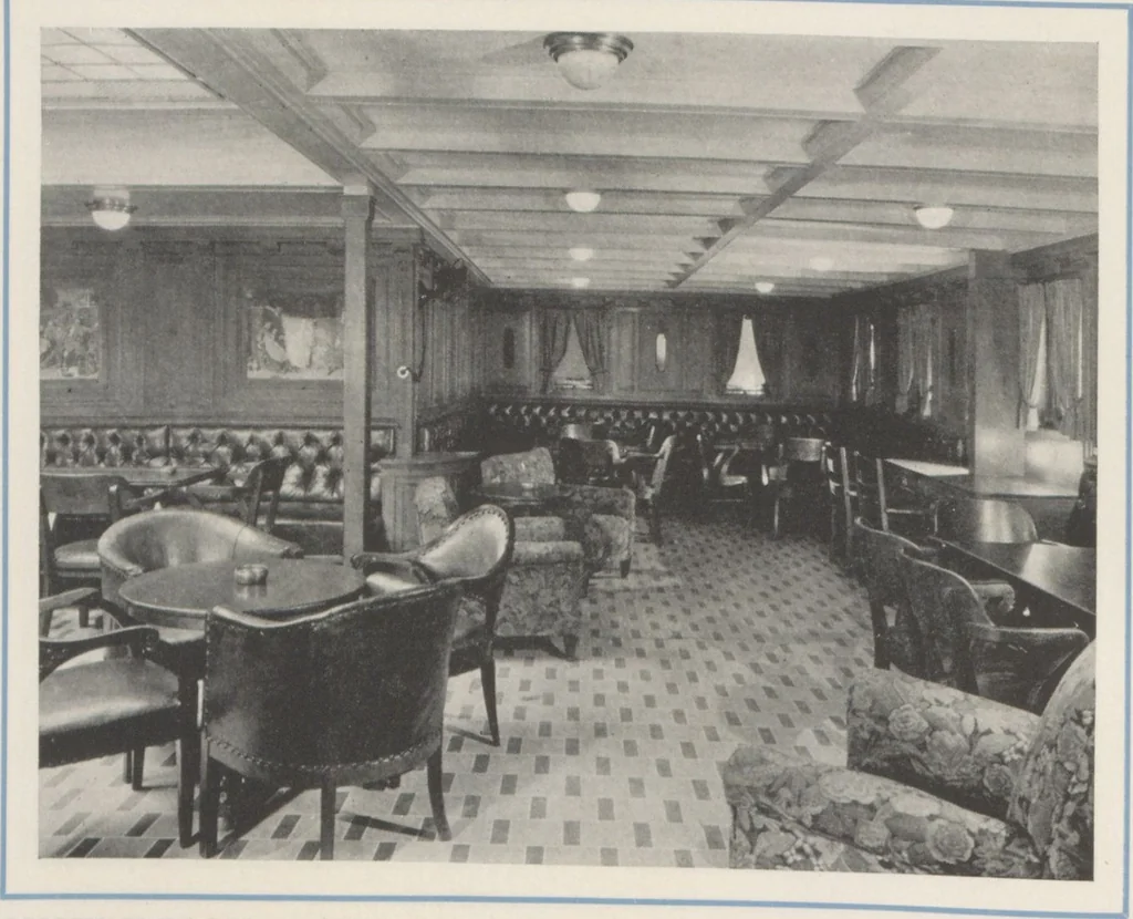 An illustration from 2nd cabin to Europe : S.S. Leviathan, S.S. George Washington, 1922, leaf 14