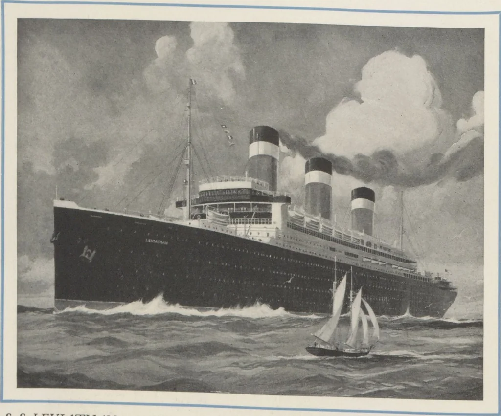 An illustration from 2nd cabin to Europe : S.S. Leviathan, S.S. George Washington, 1922, leaf 4