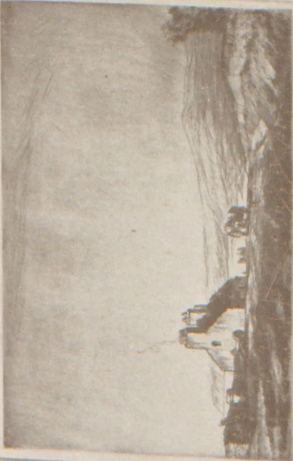 An illustration from Catalogue of an exhibition of etchings by Muirhead Bone : Frederick Keppel & Co., New York, October 15 to November 8, 1924 / with an introduction by David Keppel, 1924, leaf 2