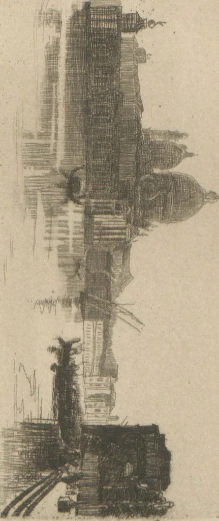 An illustration from Catalogue of the ... annual Exhibition of the Philadelphia Society of Etchers : held at the Pennsylvania Academy of the Fine Arts, 1883, leaf 12
