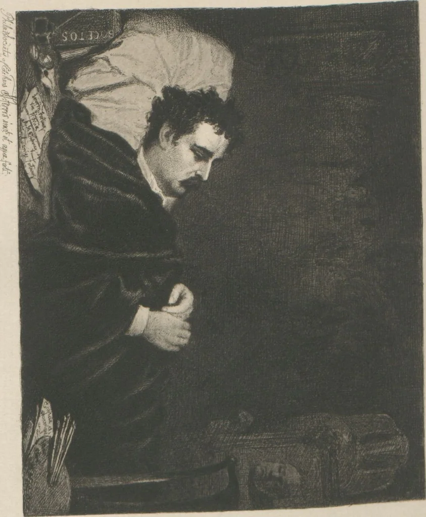 An illustration from Catalogue of the ... annual Exhibition of the Philadelphia Society of Etchers : held at the Pennsylvania Academy of the Fine Arts, 1883, leaf 20