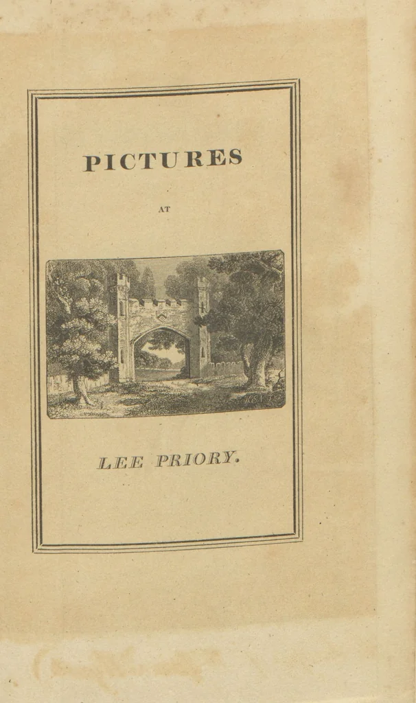 An illustration from List of pictures at the seat of T.B. Brydges Barret, Esq. : at Lee Priory, in the county of Kent, 1817, leaf 2