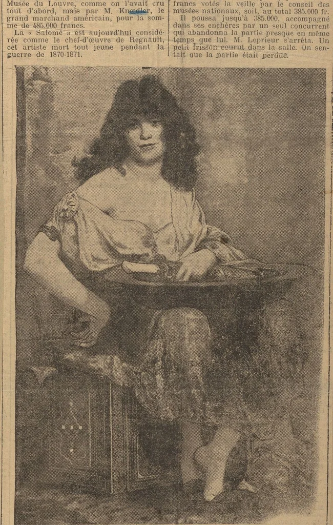 An illustration from [The Salome of Henri Regnault, a scrap book of clippings relating to its purchase by M. Knoedler & Co. at the sale of the Marquise Landolfo Carcano, May 30, 1912] : Volume 1, 1912, leaf 152