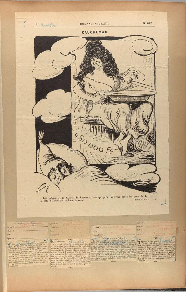 An illustration from [The Salome of Henri Regnault, a scrap book of clippings relating to its purchase by M. Knoedler & Co. at the sale of the Marquise Landolfo Carcano, May 30, 1912] : Volume 1, 1912, leaf 59