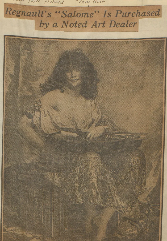 An illustration from [The Salome of Henri Regnault, a scrap book of clippings relating to its purchase by M. Knoedler & Co. at the sale of the Marquise Landolfo Carcano, May 30, 1912] : Volume 2, 1912, leaf 25