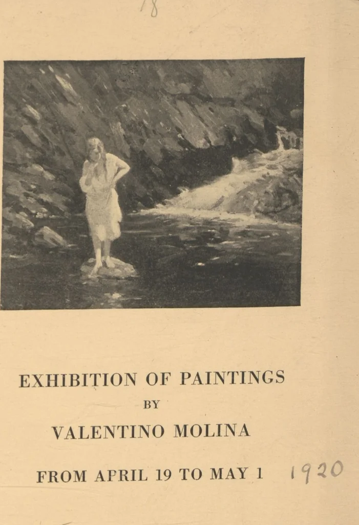 An illustration from Exhibition of paintings by Valentino Molina : from April 19 to May 1, 1920, leaf 1