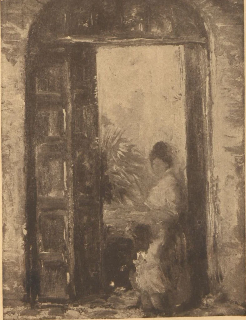 An illustration from Portraits and paintings of old New Orleans by Wayman Adams : October 24 to November 5, 1921, leaf 1