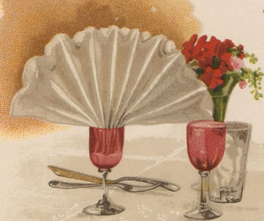 An illustration from Serviettes and how to fold them, 1890, leaf 5
