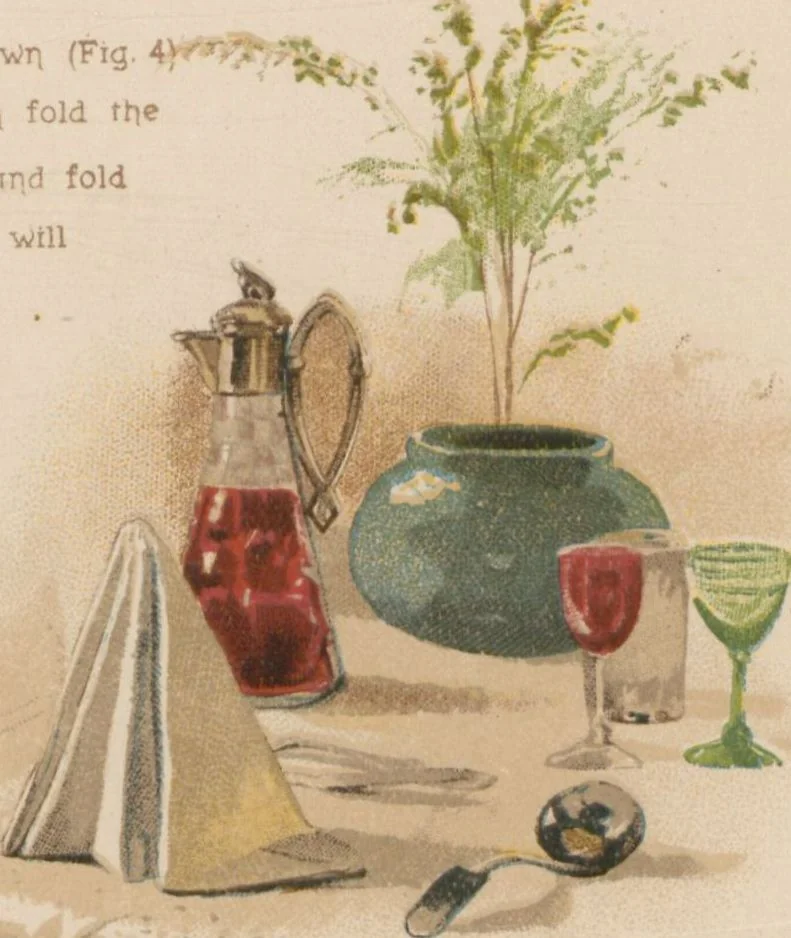 An illustration from Serviettes and how to fold them, 1890, leaf 9