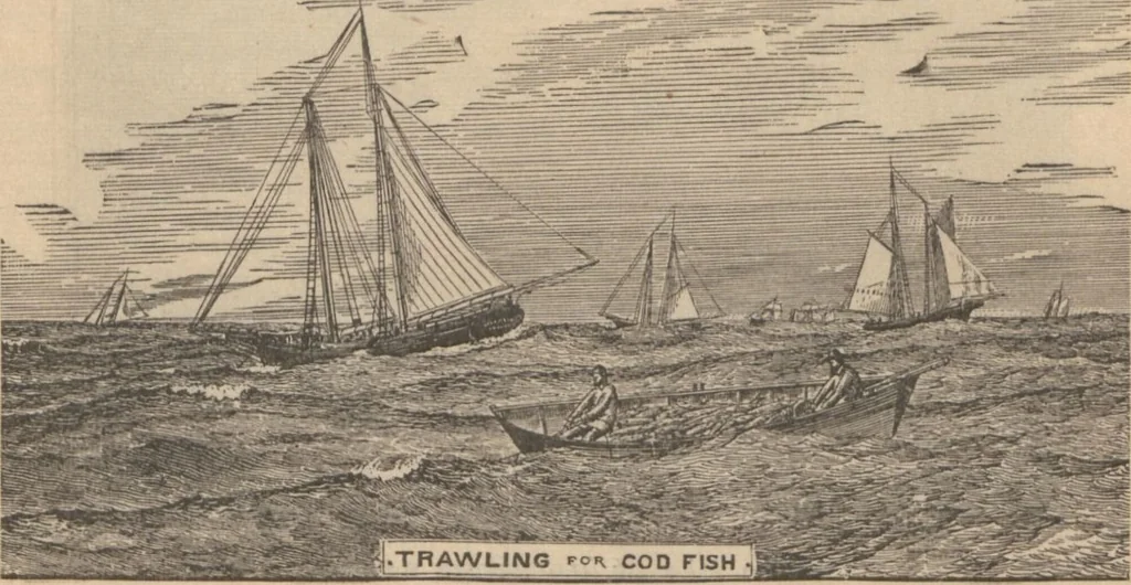 An illustration from Industries of Massachusetts : historical and descriptive review of Lynn, Lowell, Lawrence, Haverhill, Salem, Beverly, Peabody, Danvers, Gloucester, Newburyport and Amesbury, and their leading manufacturers and merchants, 1886, leaf 140