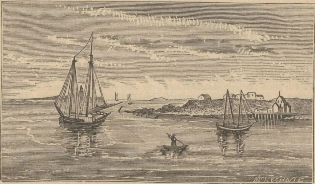 An illustration from Industries of Massachusetts : historical and descriptive review of Lynn, Lowell, Lawrence, Haverhill, Salem, Beverly, Peabody, Danvers, Gloucester, Newburyport and Amesbury, and their leading manufacturers and merchants, 1886, leaf 141
