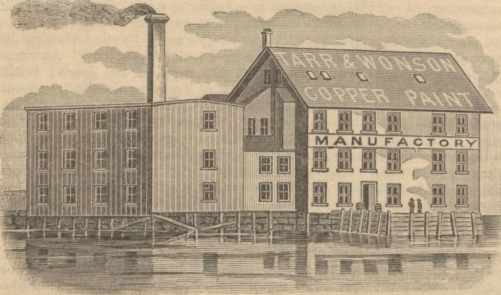An illustration from Industries of Massachusetts : historical and descriptive review of Lynn, Lowell, Lawrence, Haverhill, Salem, Beverly, Peabody, Danvers, Gloucester, Newburyport and Amesbury, and their leading manufacturers and merchants, 1886, leaf 146