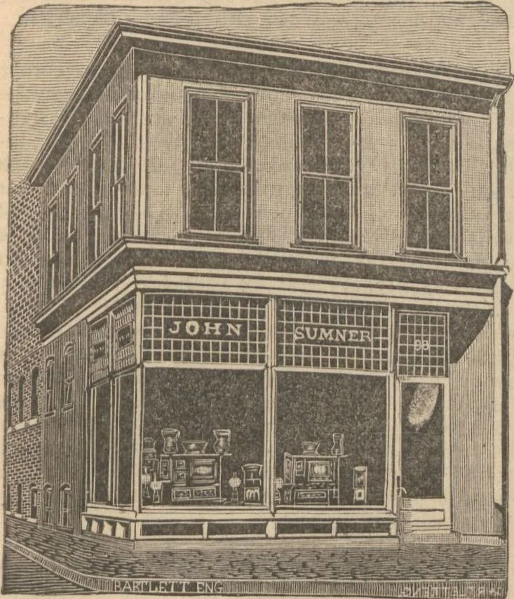 An illustration from Industries of Massachusetts : historical and descriptive review of Lynn, Lowell, Lawrence, Haverhill, Salem, Beverly, Peabody, Danvers, Gloucester, Newburyport and Amesbury, and their leading manufacturers and merchants, 1886, leaf 153