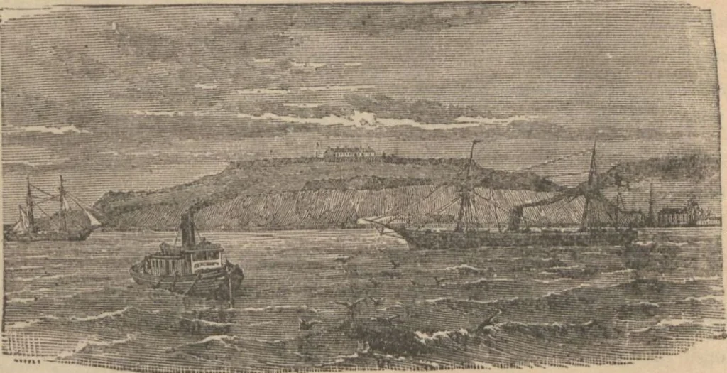 An illustration from Industries of Massachusetts : historical and descriptive review of Lynn, Lowell, Lawrence, Haverhill, Salem, Beverly, Peabody, Danvers, Gloucester, Newburyport and Amesbury, and their leading manufacturers and merchants, 1886, leaf 16