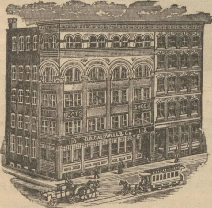 An illustration from Industries of Massachusetts : historical and descriptive review of Lynn, Lowell, Lawrence, Haverhill, Salem, Beverly, Peabody, Danvers, Gloucester, Newburyport and Amesbury, and their leading manufacturers and merchants, 1886, leaf 19