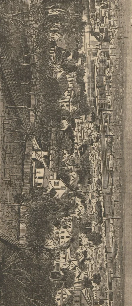 An illustration from Industries of Massachusetts : historical and descriptive review of Lynn, Lowell, Lawrence, Haverhill, Salem, Beverly, Peabody, Danvers, Gloucester, Newburyport and Amesbury, and their leading manufacturers and merchants, 1886, leaf 47